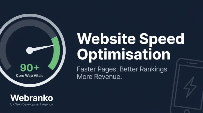 Website Speed Optimisation for UK Businesses. Faster Pages, More Revenue.
