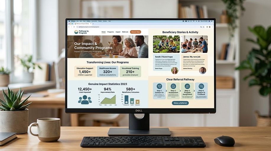Charity programme content page rebuild for SEO for charity UK campaign
