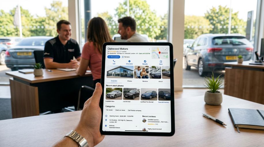 Dealership GBP optimisation result for automotive SEO UK campaign