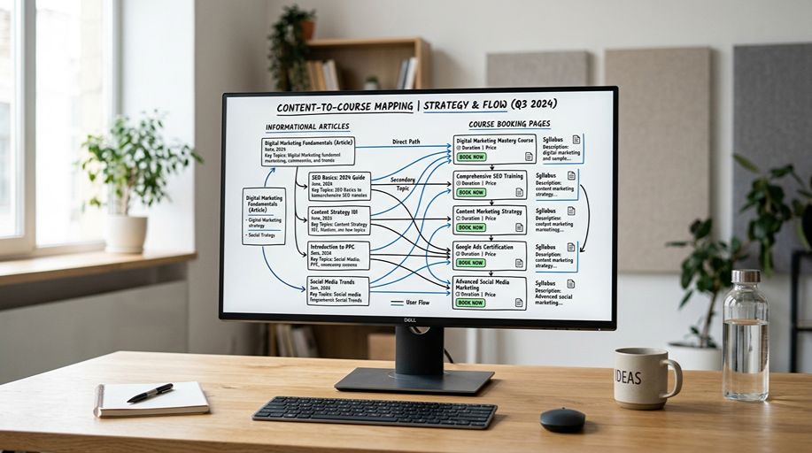 Education content strategy topic cluster architecture for training provider SEO UK
