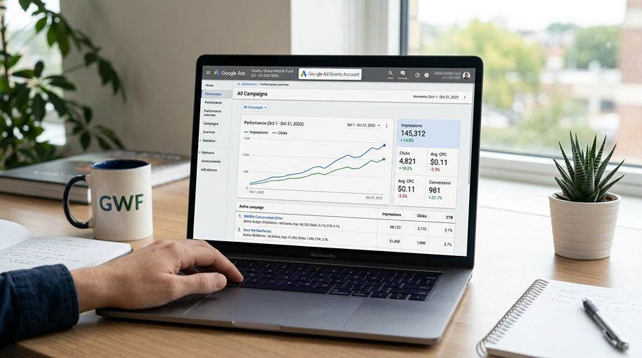 Google Ad Grants activation for UK charity after nonprofit SEO foundation work