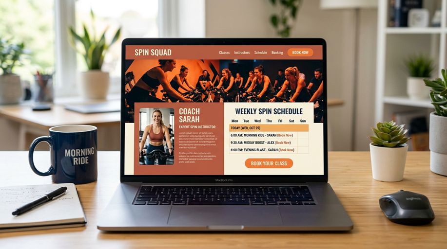 Gym class booking SEO landing page for fitness studio local SEO UK