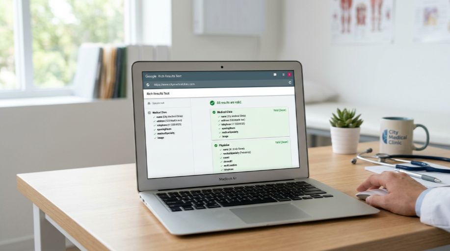 Medical schema markup validation for private clinic YMYL SEO campaign