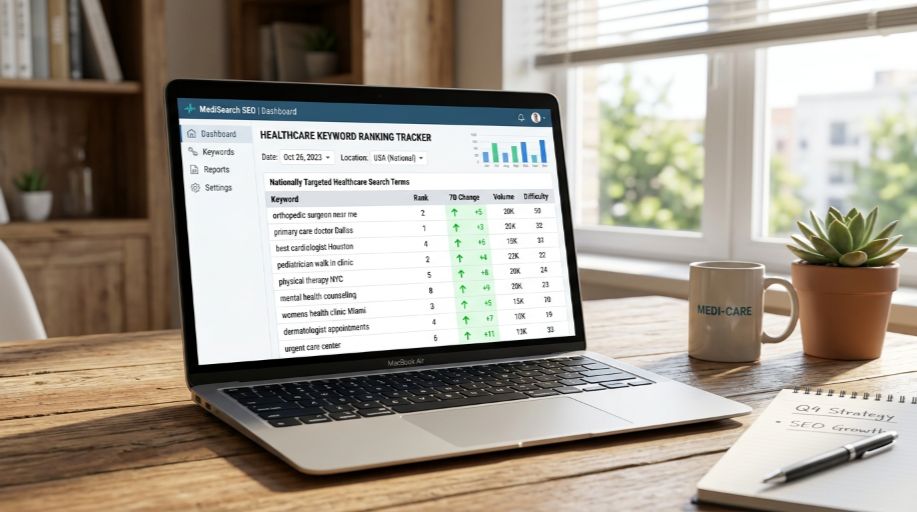 National keyword ranking growth for private clinic SEO case study UK
