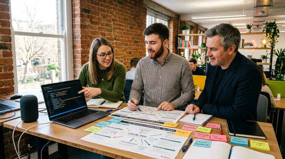 Web Ranko technical SEO team collaborating