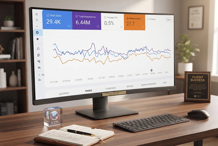 Web developer writing responsive WordPress theme code on a large monitor