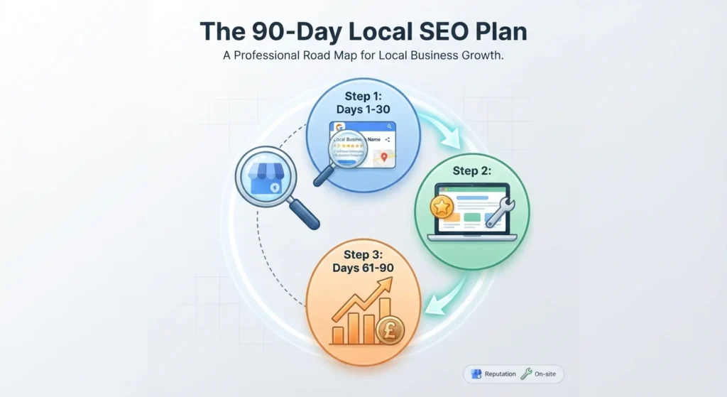 90-day local SEO plan for plumbers, electricians and builders